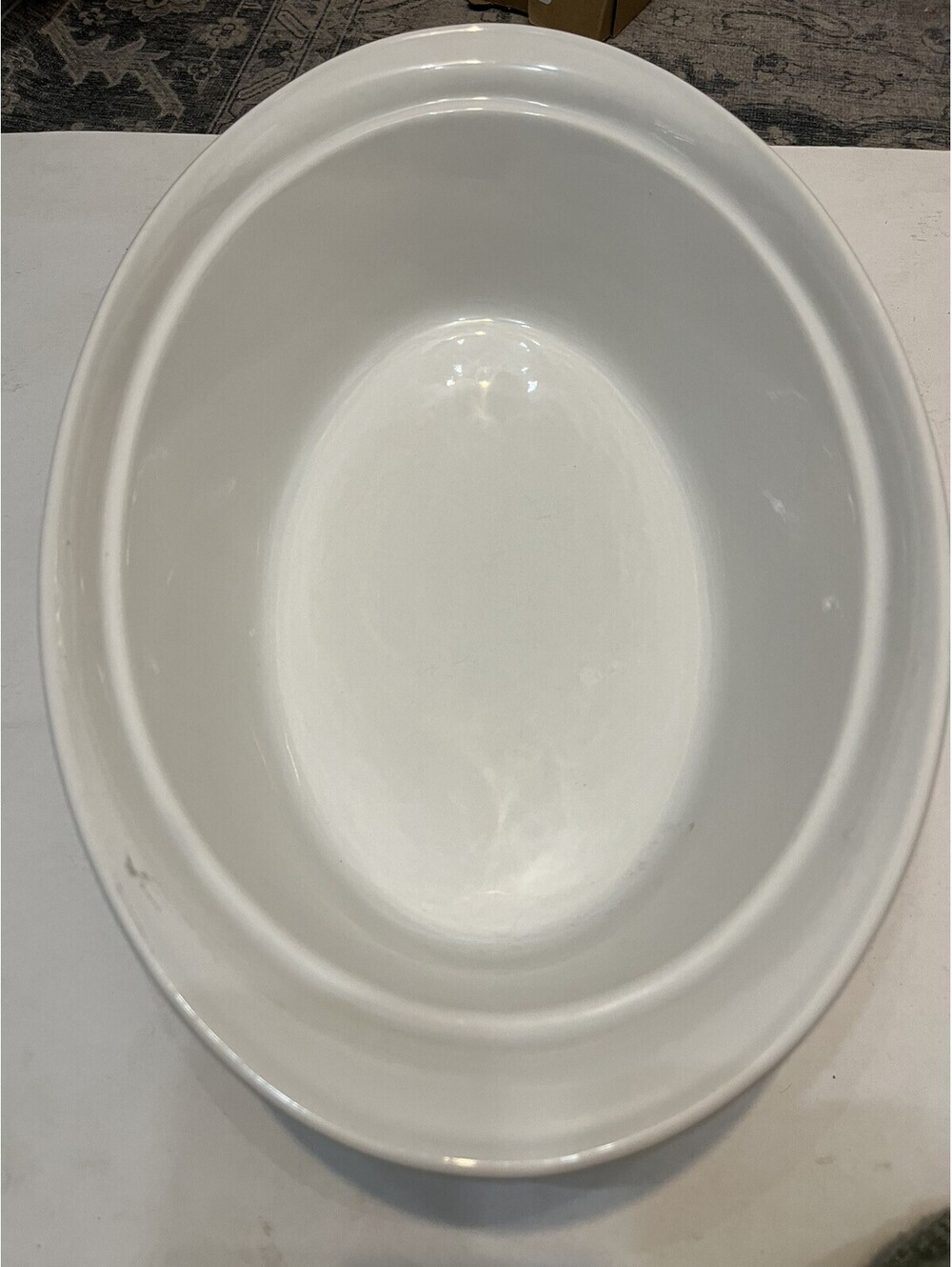 Corning Ware French White 4 Qt  roasting pan Oval Casserole Dish NO LID